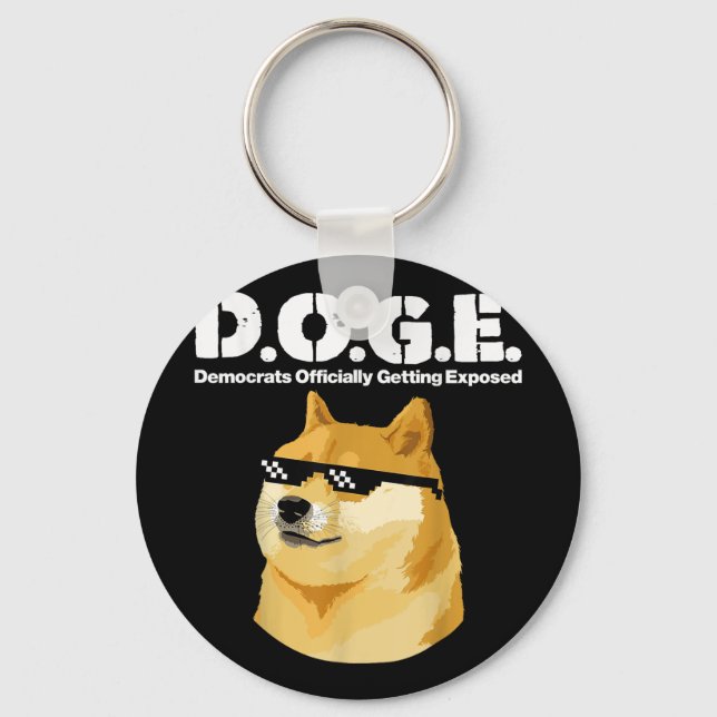 Doge Meme Democrats Officially Getting Exposed D.o Key Ring (Front)