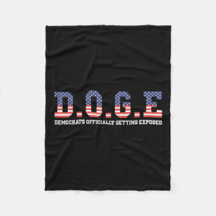Doge Meme Democrats Officially Getting Exposed Usa Fleece Blanket