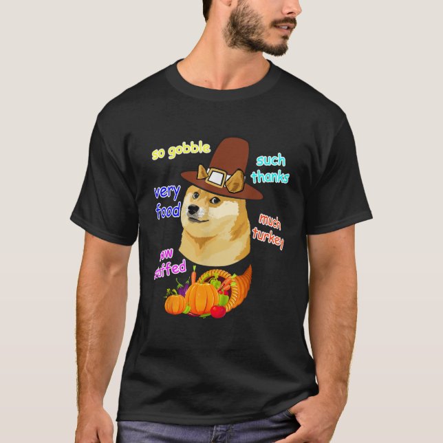 Doge Meme shirt Kids Thanksgiving Shiba Inu DOGE M (Front)