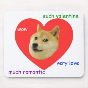 Doge Much Valentines Day Very Love Such Romantic Mouse Mat