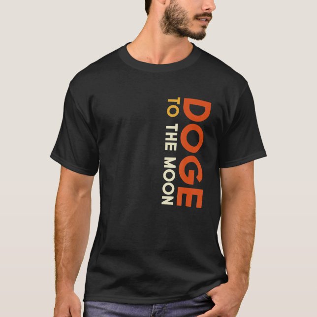 Doge To The Moon Funny Idea Meme HODL Dogecoin Tra T-Shirt (Front)