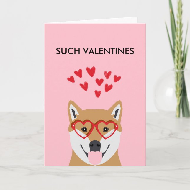 Doge Valentines Card - love dogs shiba inu (Front)