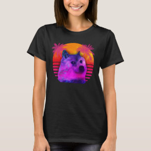 Dogecoin 80s Retro Doge Hodl To the Moon Funny T-Shirt