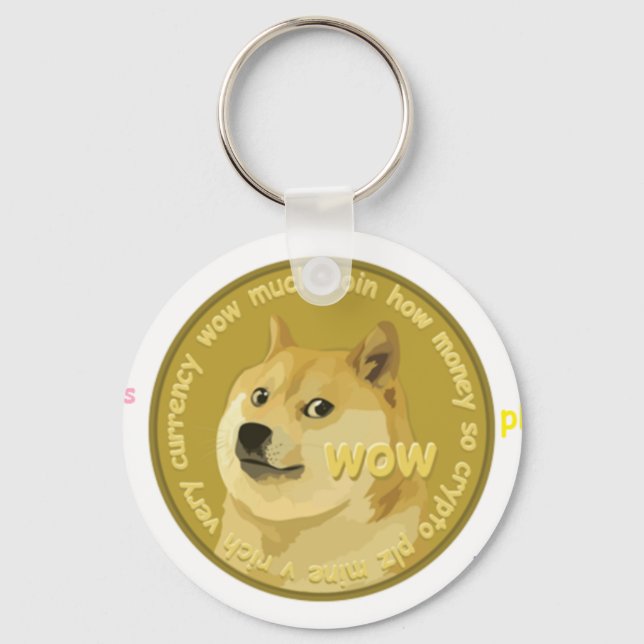 Dogecoin accessories- The Chatty Shiba Inu Key Ring (Front)