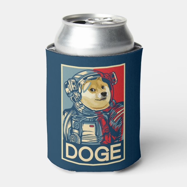 Dogecoin Astronaut Doge To The Moon Crypto Funny Can Cooler (Can Front)
