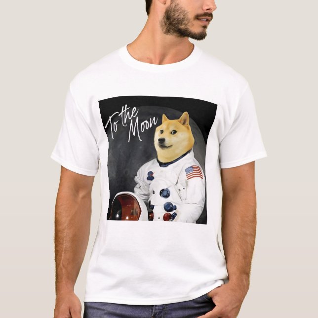 Dogecoin Astronaut To the Moon Blockchain HODL  T-Shirt (Front)