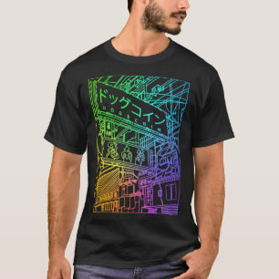 Dogecoin Colourful Vaporwave Japan City coin Crypt T-Shirt