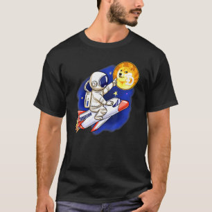 Dogecoin Crypto Moon Man Cute Rocket Dog Cryptocur T-Shirt