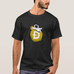 Dogecoin Cryptocurrency Fun Relaxing Space Man Moo T-Shirt