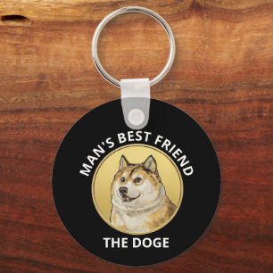 Dogecoin Dog Personalised Key Ring