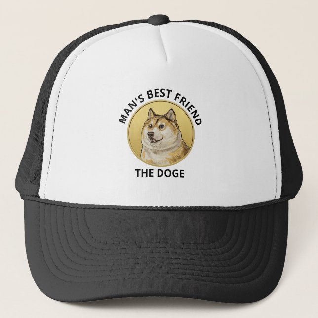 Dogecoin Dog Personalised Trucker Hat (Front)