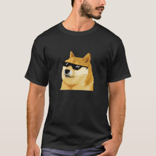 Dogecoin Dog With Sunglasses Cryptocurrency T-Shirt