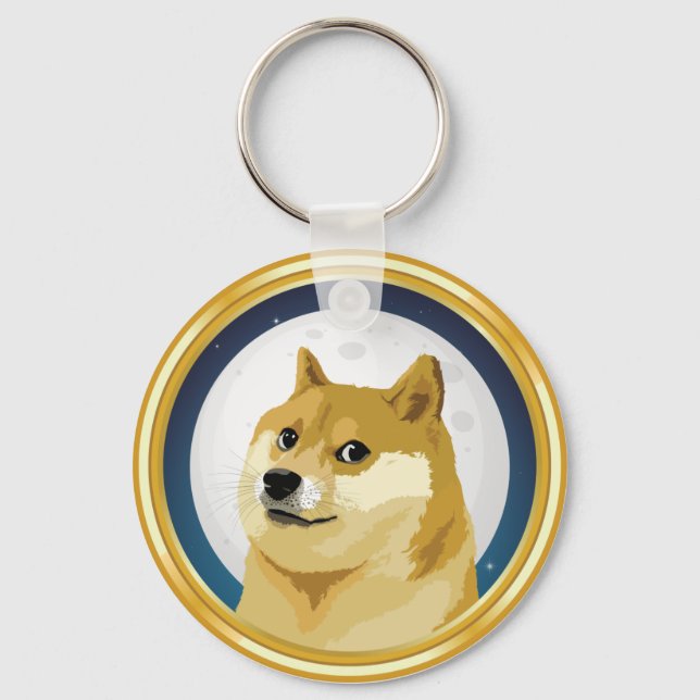 Dogecoin Doge Day 4/20 Stock Market Crypto Funny Key Ring (Front)