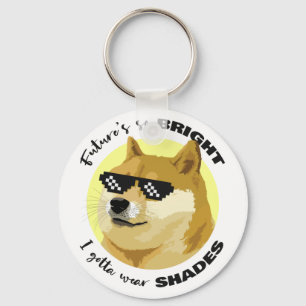 Dogecoin Future Sunglasses Stock Market Crypto Key Ring