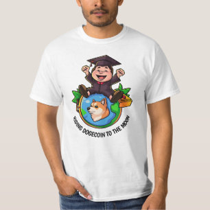 Dogecoin Graduation Personalized White T-Shirt