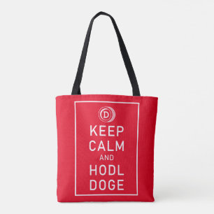 Dogecoin Keep Calm And Hodl Doge Crypto Funny Tote Bag