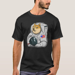 Dogecoin Moon Astronaut Cryptocurrency Shiba Inu M T-Shirt