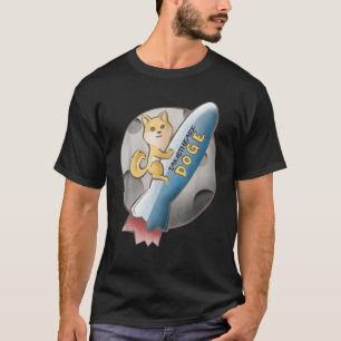 Dogecoin Riding Rocket To The Moon Tametheark Vers T-Shirt