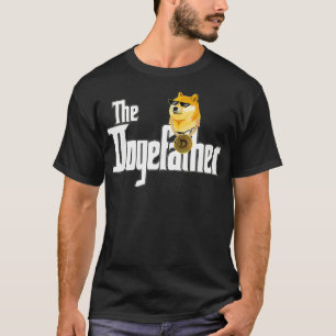 Dogecoin The Dogefather Funny Doge Cryptocurrency T-Shirt