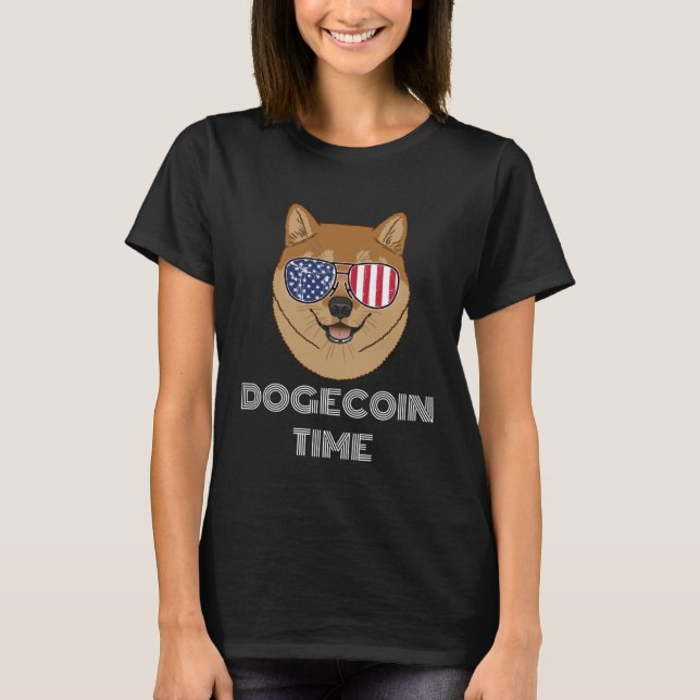 Dogecoin Time cryptocurrency T-Shirt (Front)