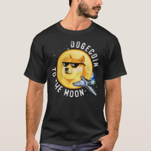Dogecoin To The Moon Funny Cryptocurrency Meme Mou T-Shirt