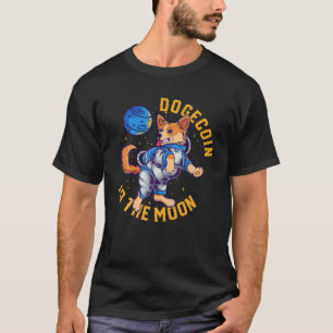 Dogecoin To The Moon HODL Crypto Currency Meme Dog T-Shirt