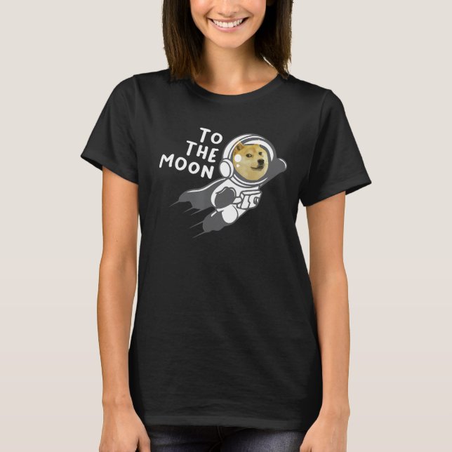 Dogecoin to the Moon Shirt, Hodl Doge Coin Crypto  T-Shirt (Front)