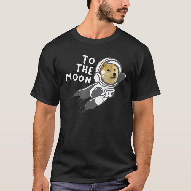 Dogecoin to the Moon Shirt, Hodl Doge Coin Crypto  T-Shirt (Front)