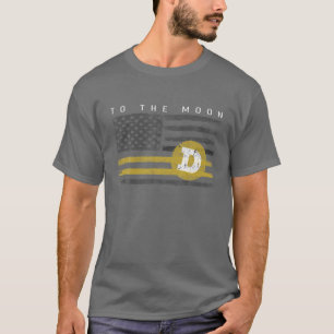 Dogecoin USA Flag Vintage Digital Currency Lover H T-Shirt