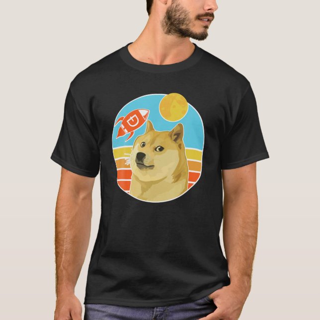 Dogecoin Vintage Crypto Dog T-Shirt (Front)