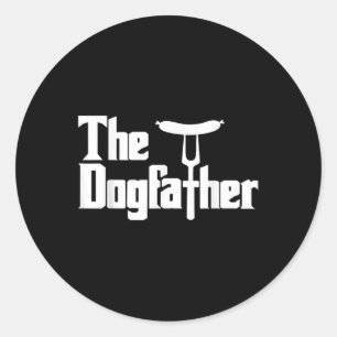 Dogfaher Hot Dog Funny Barbecue Joke Classic Round Sticker