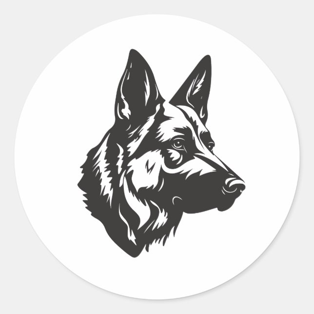 Dogfather Shepherd Face Sticker (Front)
