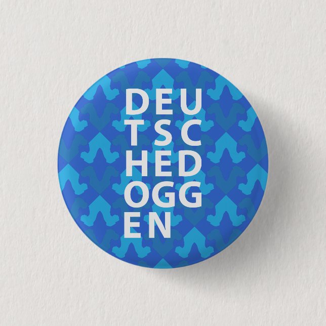 Doggen Muster Kopf Blau 3 Cm Round Badge (Front)