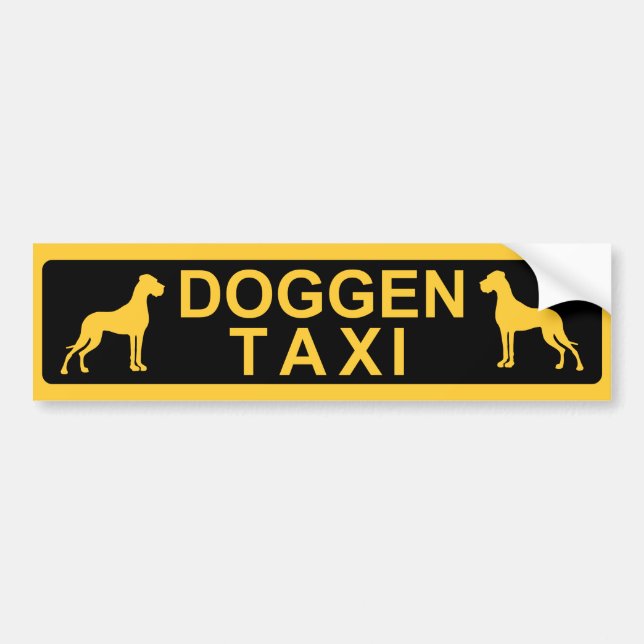 Doggen Taxi Bumper Sticker (Front)