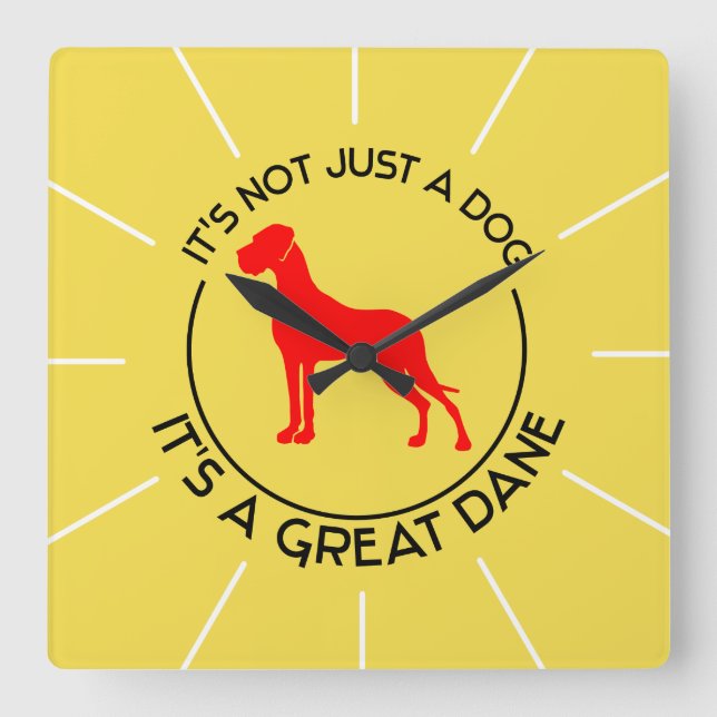 Doggen Wanduhr Square Wall Clock (Front)