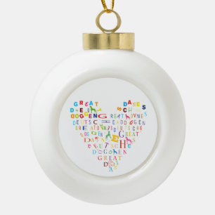 Doggen zu Weihnachten Ceramic Ball Christmas Ornament