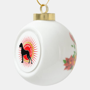 Doggen zu Weihnachten Ceramic Ball Christmas Ornament