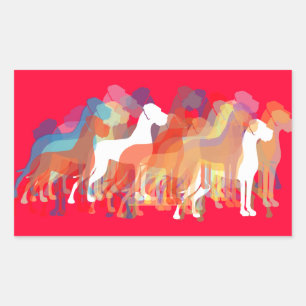 Doggenaufkleber modern rectangular sticker