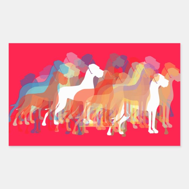 Doggenaufkleber modern rectangular sticker (Front)