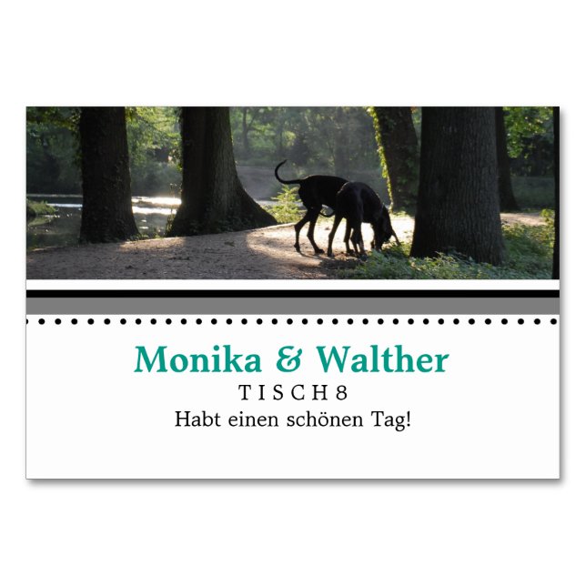 Doggenfoto Tischkarten Table Number (Front)