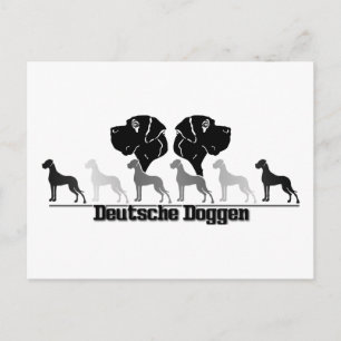 Doggenlogo Schwarz Grau Postcard