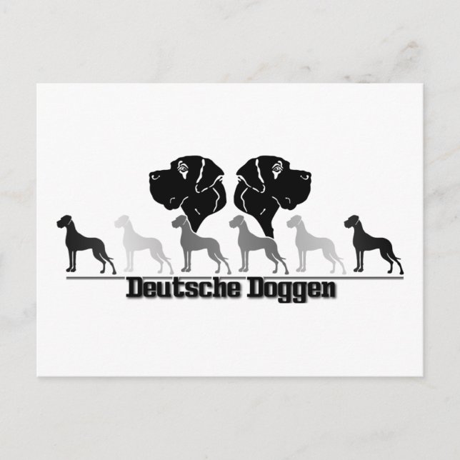 Doggenlogo Schwarz Grau Postcard (Front)