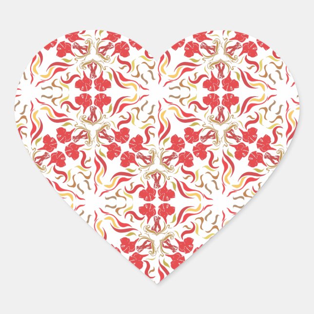 Doggenmuster / Great Dane Pattern Heart Sticker (Front)
