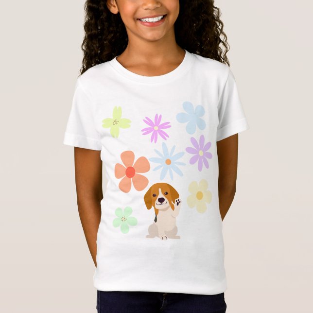 Doggie and Flowers T-Shirt (Front)