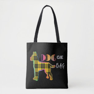 Doggie Bag Yellow Plaid Black Tote Bag