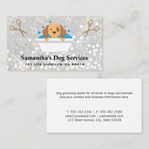 Doggie Bath   Soap Bubbles Scissors Business Card