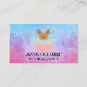 Doggie Bath Wash   Soap Bubbles Business Card