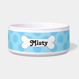 Doggie Blues- Light Blue Personalised Dog Bowl