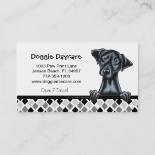 Doggie Daycare Dog Business Black Lab Card