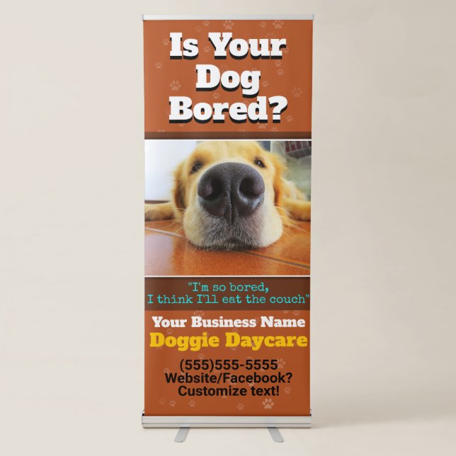Doggie DayCare Dog Sitting Customisable Banner (Front)